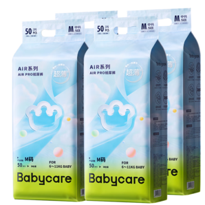 bc babycare尿不濕紙尿褲超薄透氣Air pro系列新生兒嬰兒寶寶夏季夏天夏日 M碼- 4包 200片 【體重6-11KG】