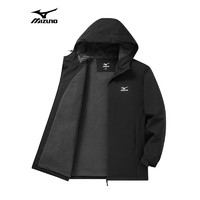 Mizuno美津浓户外夹克男连帽梭织印花透气情侣锋衣外套上衣