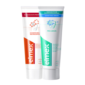 ELMEX艾美適瑞士進口舒敏潔白防蛀牙膏套裝75ml*2潔白防蛀固齒