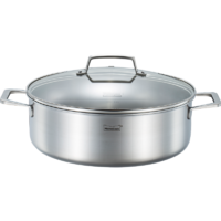 Momscook不锈钢火锅304火锅锅双耳复底燃气电磁炉通用24x9.5cm火锅（XR2409）