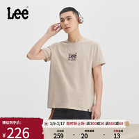 Lee 李 24春夏標準版型字母logo印花圓領男短袖T恤潮LMT0081444LE 米白色 L