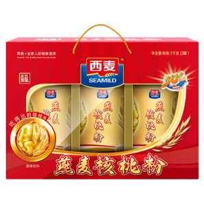 西麥燕麥片核桃粉禮盒1000g 五谷代餐粉營養(yǎng)早餐送禮佳品