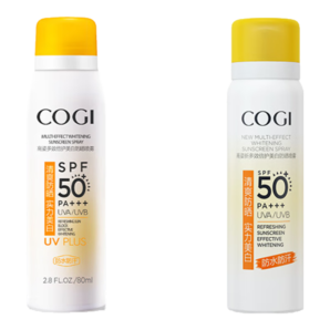 高姿 多效倍護(hù)美白防曬噴霧80ml小黃帽SPF50+PA+++戶外便攜軍訓(xùn)必備