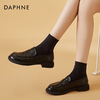 DAPHNE 達芙妮 單鞋女牛皮小皮鞋百搭平底樂福鞋