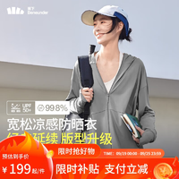 蕉下（beneunder）【楊冪推薦】啞光黑膠抗熱涼感寬松原紗防曬衣女AL41724烏云灰XF