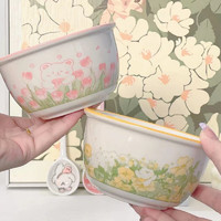 CERAMICS佩尔森4.75英寸米饭碗大容量饭碗辅食碗陶瓷餐具釉下彩两碗两勺