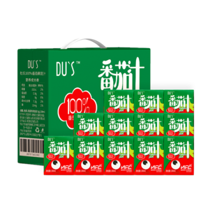 DU'S杜氏100%番茄汁NFC果汁 純果蔬汁0蔗糖0添加 200ml*12盒/箱 單箱-嘗鮮裝