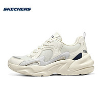 SKECHERS 斯凱奇 踏浪丨女子老爹鞋2024年秋季新款透氣小白鞋浪花白/NTMT（女款） 37