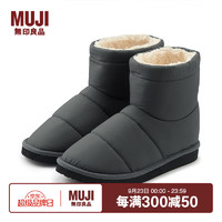 MUJI 無印良品 無印良品（MUJI） 男女通用 不易沾水里抓絨 靴子 雪地靴 ELA02A2A 炭灰色 230MM/36碼（2.0）