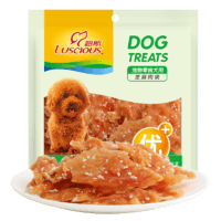 路斯宠物狗狗零食鸡胸肉干肉条鸡肉软丝切丝训练奖励磨牙棒零食400g【营养解馋】芝麻肉块400g
