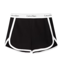 CalvinKlein内衣【摩登引力带】女士循环提花ck家居睡裤辣妹运动短裤QS5982001-太空黑S