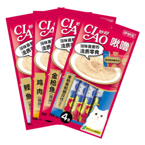 伊納寶貓零食啾嚕貓條妙好營(yíng)養(yǎng)貓咪零食妙鮮濕糧貓條流質(zhì)桶裝貓條 鰹魚口味60支