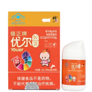 修正牌優(yōu)爾膠囊優(yōu)兒膠囊免疫力調(diào)節(jié)兒童青少年孕婦老人成人男女士免疫力抵抗力免疫球蛋白口服膠囊 1盒60?！净A(chǔ)調(diào)理】