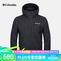 哥伦比亚户外软壳衣保暖防风防泼水加绒内里连帽外套WE3241011M/175