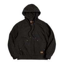 MADEN马登工装美式复古连帽登山夹克重磅帆布阿美咔叽J130短款外套男春秋黑色