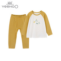 YeeHoO 英氏 圓領套家居服 黃褐色YLNKJ00017A01