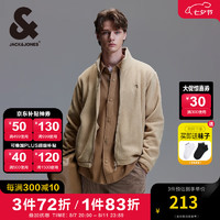 杰克瓊斯 秋冬寬松立領(lǐng)簡(jiǎn)約搖粒絨外套抗靜電 E11 沙棕色