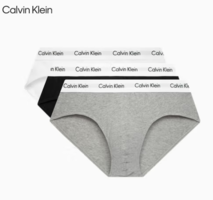 Calvin Klein男士循環(huán)提花舒適純色棉質(zhì)貼身三角內(nèi)褲 3條