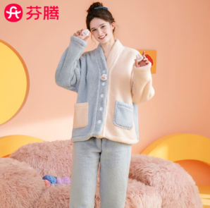 FENTENG 芬騰 珊瑚絨女家居服睡衣套裝