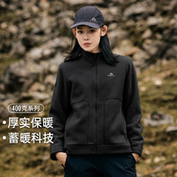 Pioneer Camp 拓路者 搖粒絨外套立領(lǐng)秋冬季新款抓絨衣內(nèi)膽加厚保暖夾克戶外休閑上衣 黑色