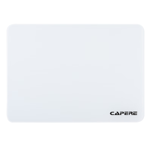 CAPERE(鎧雷)防水全鋼化光滑玻璃游戲鼠標墊 加厚 黑 色電競簡約中號防滑 玻璃墊【皓月白】小號