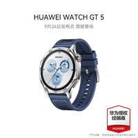 HUAWEI 華為 手表watch gt5 46mm砂礫棕+定制藍色編織表帶+高清貼膜*2