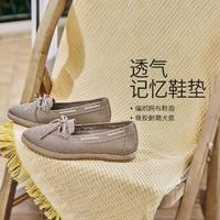 SKECHERS 斯凱奇 女鞋淺口單鞋一腳蹬鞋網(wǎng)面透氣通勤鞋樂福鞋春秋季