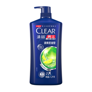 清揚（CLEAR）男士蓬松去屑洗發(fā)水1.2kg青檸清爽控油型1200g 潘展樂冠軍同款