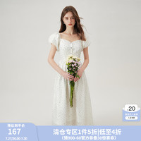 范思藍(lán)恩 法式波點(diǎn)氣質(zhì)顯瘦高級(jí)感A字連衣裙2024夏季裙子12203 白底黑波點(diǎn) M