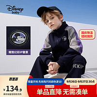 Disney 迪士尼 兒童長(zhǎng)袖套裝春秋時(shí)尚卡通 藏青 130