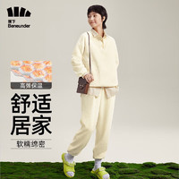 Beneunder 蕉下 睡衣女士絨感圓領家居服套裝萬粒絨套頭衛(wèi)衣外套+褲子外穿 3色可選