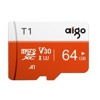 aigo 愛(ài)國(guó)者 T1 Micro-SD存儲(chǔ)卡 64GB（UHS-I、V30、U3、A1）