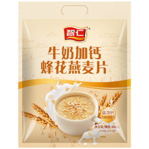 智仁 牛奶加鈣蜂花燕麥片800g 沖飲谷物代餐即食營養(yǎng)早餐獨立小袋裝 牛奶加鈣蜂花麥片800g 貨號