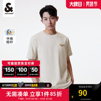 杰克瓊斯 杰克·瓊斯（JACK&JONES）2024夏季新款潮男舒適百搭休閑字母印花貼布短袖T恤男裝224101023 C45巖石色