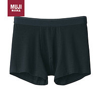 MUJI 無印良品 無印良品（MUJI）男式 萊賽爾 前封口 平角內(nèi)褲 褲頭四角褲 黑色