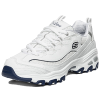 斯凱奇（Skechers）女鞋秋冬小白熊休閑鞋子厚底增高百搭運(yùn)動軟底老爹鞋99999863 白色/海軍藍(lán)色/WNV 37