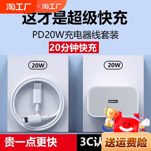 卡思佰 非凡 20/30W適用蘋(píng)果iphone14充電器頭15pro數(shù)據(jù)線15/13/12p插頭x手機(jī)plus專(zhuān)用xr快充PD套裝11原