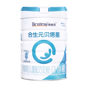 合生元（BIOSTIME）貝塔星 學(xué)齡前兒童奶粉 4段(3歲或以上) 消化吸收 800克