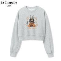 La Chapelle City 拉夏貝爾牛奶絲短款連帽衛(wèi)衣女2024年春秋季新款時尚慵懶風(fēng)上 - M