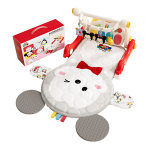 迪士尼（DISNEY）嬰兒健身架器腳踏鋼琴二合一學(xué)步車新生兒見面禮爬爬墊PA118