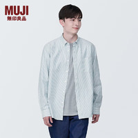 MUJI 無印良品 無印良品 MUJI 男式 棉水洗牛津 紐扣領(lǐng) 長袖襯衫