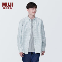 MUJI 無(wú)印良品 無(wú)印良品 MUJI 男式 棉水洗牛津 紐扣領(lǐng) 長(zhǎng)袖襯衫