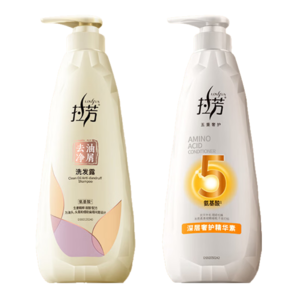 拉芳（lovefun）氨基酸生姜洗護(hù)套裝 控油去屑洗發(fā)水500ml+深層修護(hù)護(hù)發(fā)素500ml