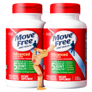 Move Free益節(jié)氨糖軟骨素鈣片綠瓶120粒*2瓶 美國(guó)進(jìn)口維骨力MSM 成人護(hù)關(guān)節(jié)