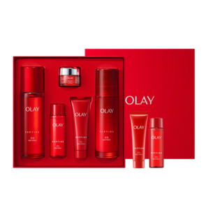 玉蘭油（OLAY）大紅瓶勝肽精華水乳套裝緊致補(bǔ)水保濕抗皺護(hù)膚品禮盒生日禮物