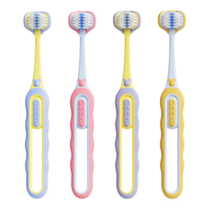 DR.BAEK韓國兒童三面牙刷柔軟立體刷頭3-12歲乳牙刷軟毛牙刷包裹式寶寶刷 3-12歲兒童牙刷【1盒】 2支