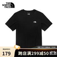 THE NORTH FACE 北面 速干T恤短袖男棉感吸濕排汗夏季戶外半袖 JK3/黑色 S/165