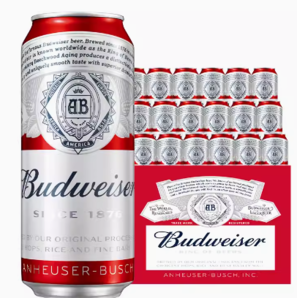 88VIP！Budweiser 百威 啤酒9.7度經(jīng)典醇正紅罐拉格450ml*18聽罐裝整箱 