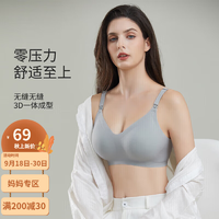 婧麒（JOYNCLEON）哺乳文胸新款內(nèi)衣舒適無感透氣懷孕期專用產(chǎn)后喂奶孕婦內(nèi)衣 霧霾藍(lán) L