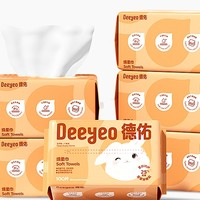 Deeyeo 德佑 綿柔巾洗臉巾干濕兩用100抽6包非棉柔巾